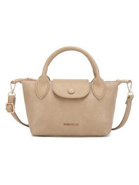 Mini Crossbody Bag Faux Leather Top Handle Purse with Removable Strap